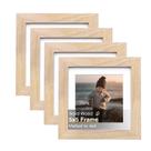 Porta-retratos KINLINK 5x5 de madeira natural para 4x4 com tapete, pacote com 4