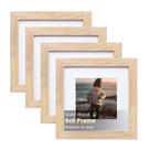 Porta-retratos KINLINK 6x6 de madeira natural para 4x4 com tapete, pacote com 4