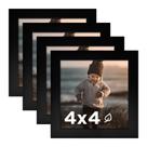 Porta-retratos KINLINK Black 10x10cm Conjunto de 4 para mesa/parede