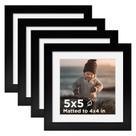 Porta-retratos KINLINK Black 5x5, conjunto de 4 para mesa e parede
