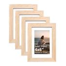 Porta-retratos KINLINK de madeira natural 4x6 com acrílico acrílico