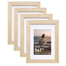 Porta-retratos KINLINK Natural Wood 5x7 com acrílico, conjunto de 4