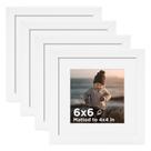 Porta-retratos KINLINK White 6x6, conjunto de 4 para 4x4 ou 6x6