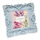 Porta-retratos Laura Ashley 4x4 em resina ornamentada em pó azul
