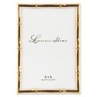 Porta-retratos Lawrence 712246 em metal dourado 10x15cm com bambu