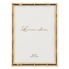 Porta-retratos Lawrence Frames em metal dourado 5x7cm com bambu