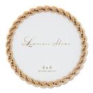 Porta-retratos Lawrence Frames Rope Design 4x4 redondo dourado