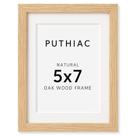 Porta-retratos Puthiac Oak Wood 5x7 para arte de parede, foto, bege