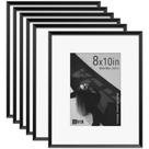 Porta-retratos VCK de alumínio 8x10cm pretos com tapete para 5x7cm, conjunto 6