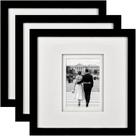 Porta-retratos Yaetm 12x12cm quadrado com tapete para foto de 5x7cm em preto