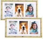 Porta-retratos YipinYin Gold Multi Metal 2x3", pacote com 2