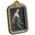 Porta-retratos ZIHARA Ornate Green Vintage em resina 4x6 polegadas