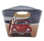 Porta Revista ou Cesto de Flores Bolsa Vintage Fusca 20x16cm
