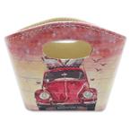 Porta Revista ou Cesto de Flores Bolsa Vintage Fusca 20x16cm Porta Revista ou Cesto de Flores Bolsa Vintage Fusca 20x16cm