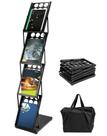 Porta-revistas QWORK Dobrável 36x25x132cm 4 bolsos Preto