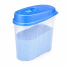 Porta Sabão em Pó com Tapa Praticidade e Organização em Um Produto Transparente e Azul