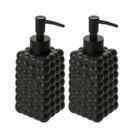 Porta Sabonete Liquido Bubble 300ml Preto de Cerâmica Porta Sabonete Liquido Bubble 300ml Preto de Cerâmica