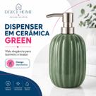 Porta Sabonete Líquido Cerâmica Green Banheiro Lavabo Decorativo