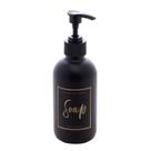 Porta Sabonete Líquido de Vidro Fosco com Pump de Plástico Preto 250ml 2685 - Lyor
