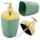 Porta Sabonete Líquido Dispenser Saboneteira Tampa Dourada Brilhante 300ml Organizador Para Pia Bancada Banheiro Lavabo