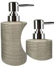Porta Saboneteira Liquida Modelagem De Cerâmica Bege Lavabo Porta Saboneteira Liquida Modelagem De Cerâmica Bege Lavabo