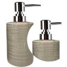 Porta Saboneteira Liquida Modelagem De Cerâmica Lavabo Bege Porta Saboneteira Liquida Modelagem De Cerâmica Lavabo Bege