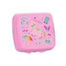 Porta sanduíche infantil quadrado da stikers rosa da tupperware