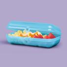 Porta sanduíche quadrado snack grande azul da tupperware