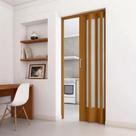 Porta Sanfonada de PVC Translucido 210cm x 72cm Plastporta Bcf Marrom/Cerejeira com
