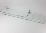 Porta Shampoo Com Saboneteira e Grade 40 x 10cm Vidro Luxo Tokio Metal