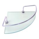 Porta Shampoo De Canto Cromado Grade Com Vidro P/ Banheiro