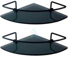 Porta Shampoo Para Banheiro Suporte De Vidro Temperado Fumê 6mm Canto PRETO FOSCO Kit 2 Unidades Porta Shampoo Para Banheiro Suporte De Vidro Temperado Fumê 6mm Canto PRETO FOSCO Kit 2 Unidades
