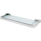 Porta Shampoo Retangular 42cm X 12cm 3416 Square Cinza Cromado