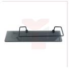 Porta Shampoo Reto Com Saboneteira Para Banheiro Em Vidro Fumê 8mm 40x10 cm Cód. 2856