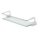 Porta Shampoo Suporte Proteção Base Quadrada Modelo Troia Metal Prata Polido