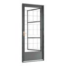 Porta Social de Giro Grade Quadriculada em Aço 217 x 87 x 8 cm Esquerda Belfort Sasazaki