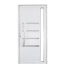 Porta Social Lado Direito Med. 2.10x0.80 cm em Ferro Industrial Branca com Puxador Inox