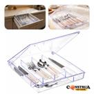 Porta Talher Acrílico Com Tampa 5 Compartimentos Para Talhares Gaveta G 34x30cm Porta Talher Acrílico Com Tampa 5 Compartimentos Para Talhares Gaveta G 34x30cm