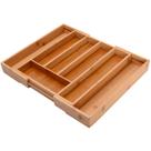 Porta Talheres Bambu Extensível Organizador Gaveta Divisória