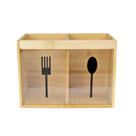 Porta talheres de bambu e acrílico com 2 divisorias 18cm Porta talheres de bambu e acrílico com 2 divisorias 18cm