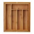 Porta talheres de bambu extensivel 5 divisões eco kitchen
