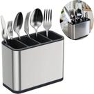 Porta Talheres Escorredor Em Aço Inox Com 4 Compartimentos Porta Talheres Escorredor Em Aço Inox Com 4 Compartimentos