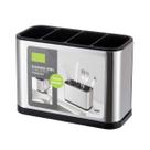 Porta Talheres Inox Escorredor de Talheres Cozinha com Divisórias e Base Coletora Antiderrapante Organizador Compacto para Pia, Bancada e Utensílios Porta Talheres Inox Escorredor de Talheres Cozinha com Divisórias e Base Coletora Antiderrapante Organizador Compacto para Pia, Bancada e Utensílios