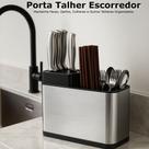Porta Talheres Multifuncional Ecorredor Utensílios Cozinha Organizador Suporte Pia Água Louça