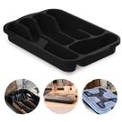 Porta Talheres P Gaveta SEM Tampa Plástico Grande Cor Preto