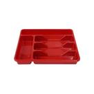 Porta talheres para gaveta com 5 divisórias vermelho Micromax