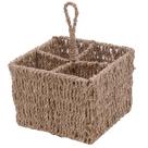 Porta Talheres Quadrado Em Rattan Natural