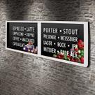 Porta Tampinhas e Cápsulas Panorâmico - Tipos de Cerveja e Café - Quadro Novo