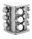 Porta Tempero Base Giratório Inox 12 Potes