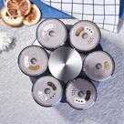 Porta Tempero Com Suporte Giratório De Inox E Plástico 7 Peças Porta Tempero Com Suporte Giratório De Inox E Plástico 7 Peças